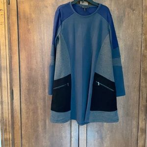 Cute color blocked heavy jersey dress